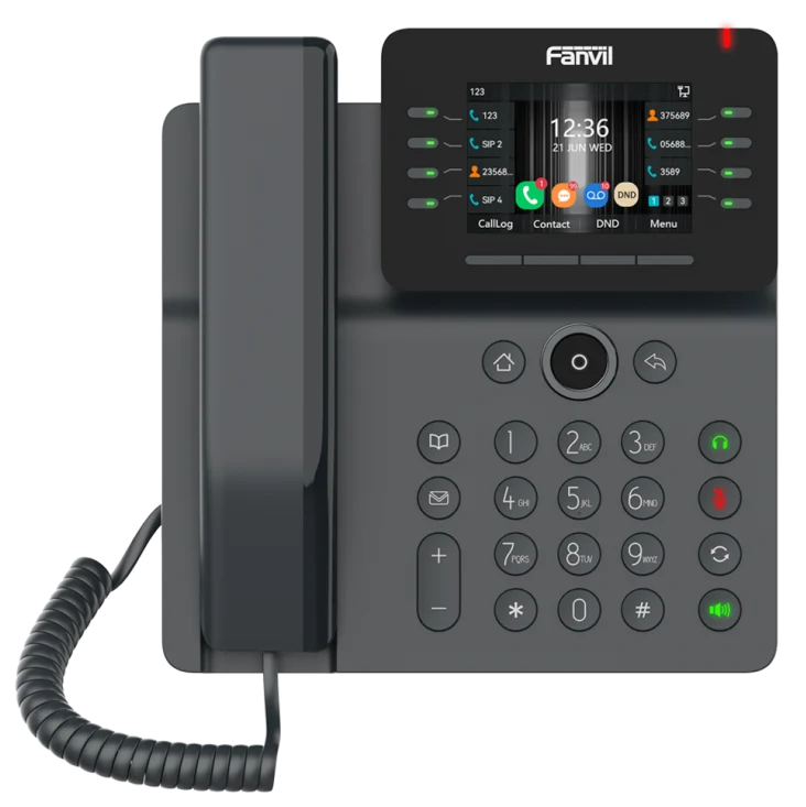 Fanvil Maroc Fanvil V64 Maroc Téléphonique IP professionnel Maroc Téléphone Fanvil Maroc Téléphone IP 12 compte SIP Maroc Téléphone VOIP Maroc, Regroupant toutes les fonctionnalités incontournables d'un téléphone de bureau, le téléphone IP Fanvil V64 offre une expérience d'appel plus transparente que jamais. Alimenté via PoE, ce modèle assure, grâce à ses composantes, une transmission sonore HD 