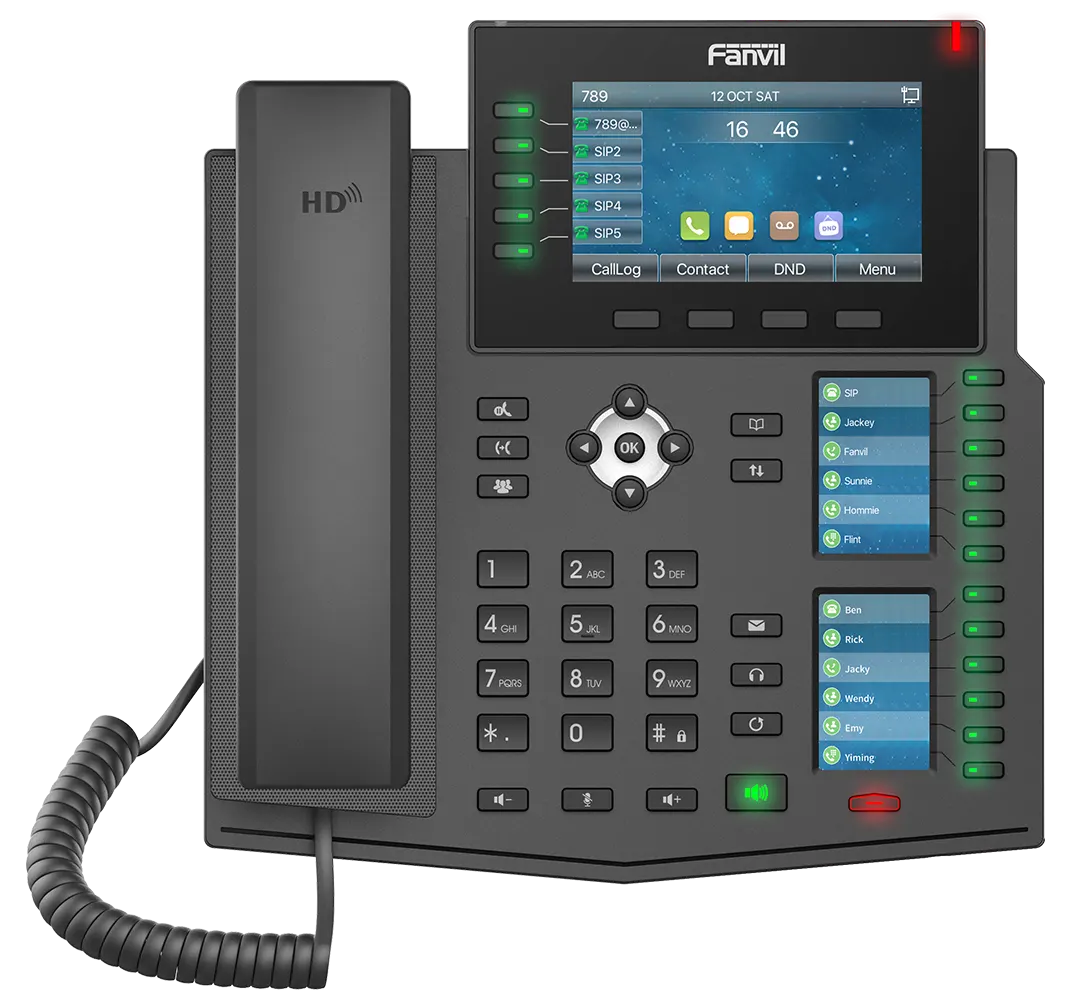 Fanvil Maroc Fanvil X6U Maroc Téléphonique IP professionnel Maroc Téléphone Fanvil Maroc Téléphone IP 20 compte SIP Maroc Téléphone VOIP Maroc, Le téléphone IP Fanvil X6U a de nombreuses fonctionnalités pour une utilisation optimale au bureau. Avec sa mémoire interne de 2 000 contacts, vous avez toujours accès à vos clients les plus importants