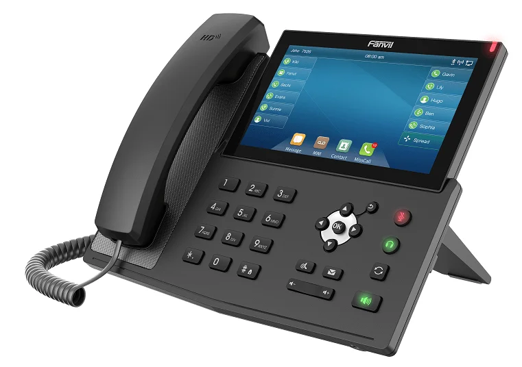 Fanvil Maroc Fanvil X7 Maroc Téléphonique IP professionnel Maroc Téléphone Fanvil Maroc Téléphone IP 20 compte SIP Maroc Téléphone VOIP Maroc, Le téléphone IP Fanvil X7 est un poste IP SIP professionnel haut de gamme prenant en charge jusqu'à 20 lignes SIP. Ce Téléphone fixe Fanvil X7 est idéal pour les directeurs, manager et autres professionels nécessitant d'avoir un téléphone doté de nombreuses fonctionnalités et de performances avancées.