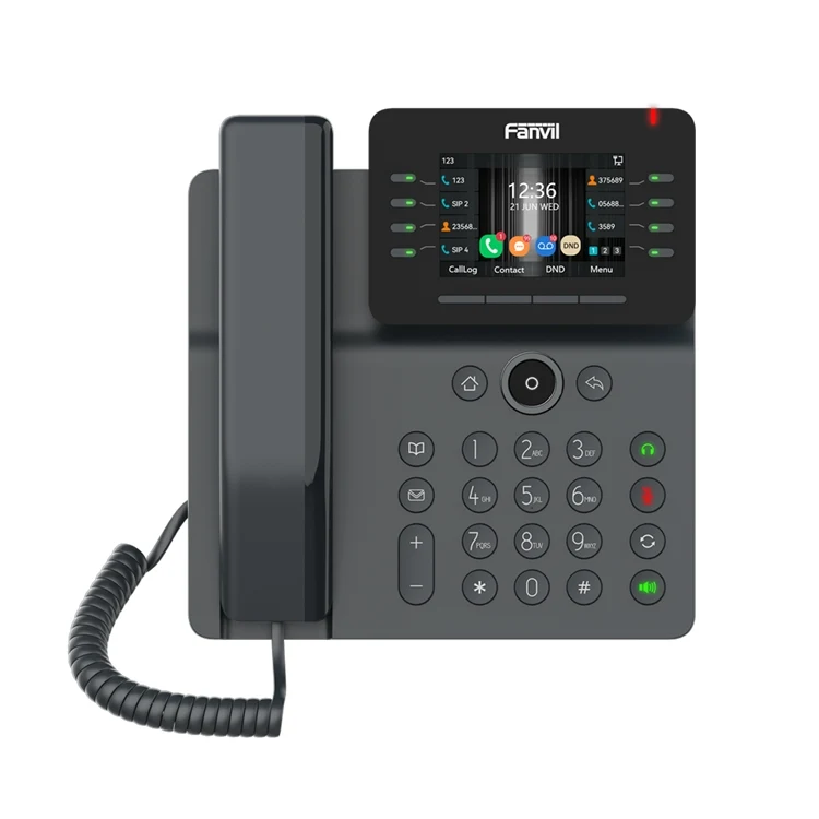 Fanvil Maroc Fanvil V64 Maroc Téléphonique IP professionnel Maroc Téléphone Fanvil Maroc Téléphone IP 12 compte SIP Maroc Téléphone VOIP Maroc, The Fanvil V64 is an enterprise-grade, Prime Business IP Phone engineered for modern office environments. It supports up to 12 SIP lines and bridges elegant aesthetics with high-performance functionality, making it ideal for managers and high-volume communication roles