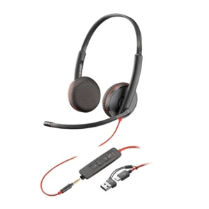 Poly Blackwire 3225 USB-C/A Micro-casque sur-oreille filaire USB jack 3,5mm (8X229AA) 33 HP Poly HP Maroc Poly Blackwire Maroc Casque Poly Blackwire 3225 Maroc Casque stéréo Maroc 8X229AA Maroc, 8X229AA est la référence fabricant pour la pièce.Casque stéréo USB-C Poly Blackwire 3225, un casque de communications unifiées (UC) filaire et polyvalent conçu par HP/Poly