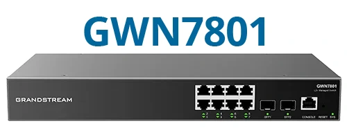Switch Grandstream Maroc Grandstream GWN7801 Maroc Switch administrable Niveau 2 Maroc Switch 8 ports Maroc Commutateur de réseau administré Maroc, Le GWN7801 prend en charge les VLAN basés sur les ports, 802.1Q , MAC, les protocoles et la voix, ainsi que QinQ pour une segmentation du trafic plus poussée. Seize interfaces virtuelles VLAN et des routes statiques IPv4 et IPv6