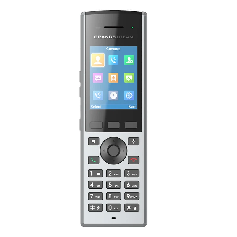 Grandstream DP730 Téléphone IP sans fil 20 comptes SIP conférence audio à trois (DP730) 25 Téléphone DECT Grandstream DP730 Maroc Téléphone IP sans fil Maroc Téléphone IP 10 comptes SIP Maroc Téléphone IP Maroc, Le combiné DECT DP730 de Grandstream prend en charge jusqu'à 10 comptes SIP par système et 10 lignes maximum par combiné. Ce téléphone IP est également doté d'une prise jack de 3,5