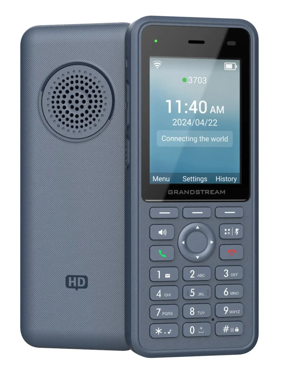 Téléphone IP Wi-Fi Maroc Grandstream Maroc Grandstream WP836 Maroc Téléphone IP sans fil Maroc Téléphone IP Wi-Fi Maroc, Le WP836 prend en charge trois comptes SIP et leurs lignes respectives, ainsi que les conférences téléphoniques à quatre. La technologie vocale HD et le double microphone de Grandstream