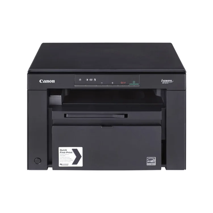 Imprimante multifonction laser monochrome Canon i-SENSYS MF3010 de face.